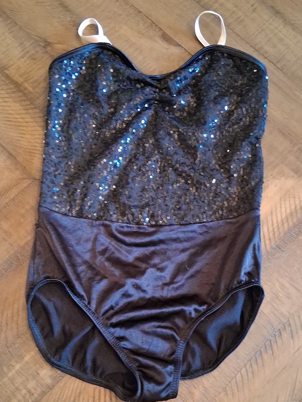Weissman Dance Black Sequin Girls' One-Piece Bodysuit